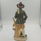 ARDCO Hunter Man & Wood Gatherer Woman Figurines Pair w Dogs 15" Japan Vintage