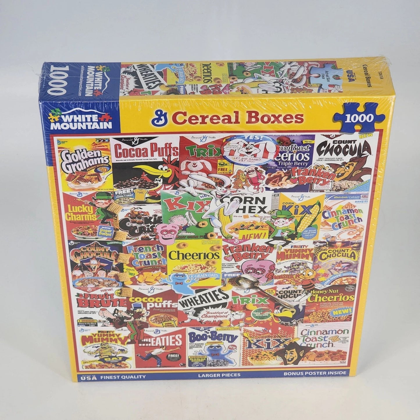 White Mountain Cereal Boxes Puzzle 1000 Piece General Mills Mellett NIB NOS