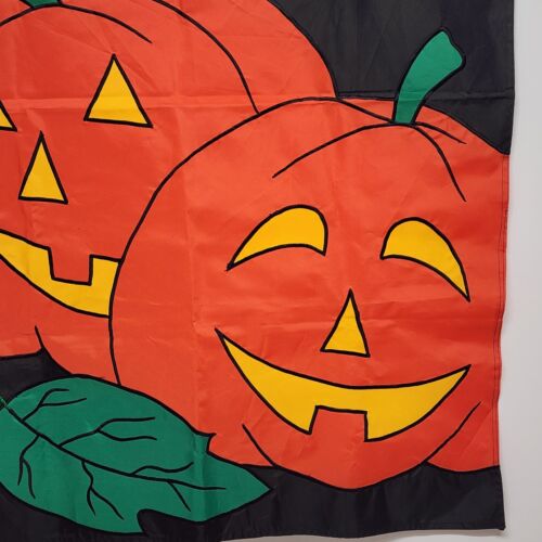 Halloween Double Sided Garden Yard Flag Pumpkin Jack O Lantern 40" x 27½" EUC