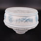 Art Deco Frosted Milk Glass Wall Sconce Shade Blue Floral Globe 2.25 Fitter