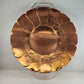 Large 16" Copper Platter Acrylic Handles Petal & Pine Branch Design Scalloped