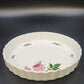 Christyneholm Rose Porcelain Quiche Tart Baking Pie Dish Fluted Edge Round China