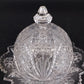 Imperial Glass Hobstar Covered Butter Dish Cheese Dome Clear Glass Sawtooth Vtg