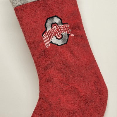 Ohio State Univ Christmas Stocking Red Gray Sock 18" Ridgewood Collectables Vtg