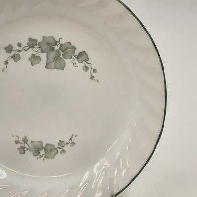 Corelle Callaway Floral Green Ivy Salad Plate Corning Ware Swirl Edge 7.25" USA
