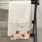 Solid White Twin Flat Sheet and Matching Pillow Case w Red & Yellow Floral Trim