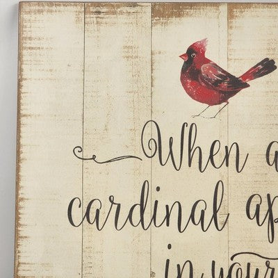 When A Cardinal Appears Ganz Wall Plaque Sign 18" x 22” Hanging Home Décor