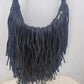 Charlie Black Faux Suede Fringe Crossbody Bag Western Boho Tassel Shoulder Purse