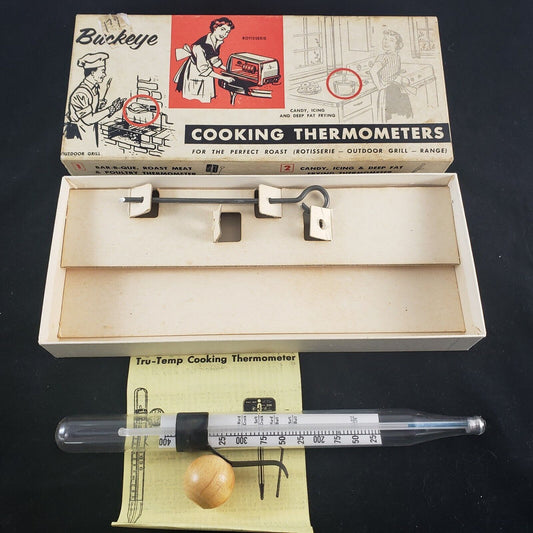 Buckeye Instruments Vintage Cooking Thermometer In Original Box Model 267-H USA