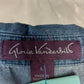 Gloria Vanderbilt Blue 3/4 Sleeve Roll Tab Shirt Blouse Large Chic Stylish Top