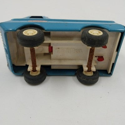 Tonka Mini Tow Service Truck 7" Wrecker Blue Pressed Steel Metal 1970s