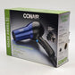 Conair Blue & Black Turbo Hair Dryer with Diffuser & Concentrator 1875 Watt NIB