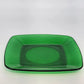 Anchor Hocking Charm Forest Green Square Luncheon Plate 8.25" Collectible Glass