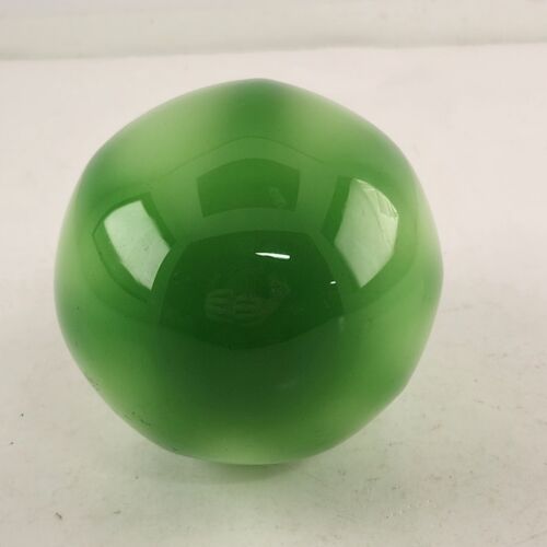 Art Glass Green Melon Green Stem Hand Crafted Decorative Vegetable 5.25" Long