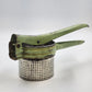 Green Metal Potato Ricer Masher Press 11.5 in Rustic Farmhouse Kitchen Vintage