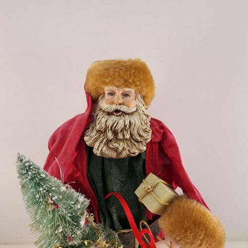 Santa Claus Paper Mache JC Penney Home Collection Nutcracker 13" Tall w Presents
