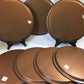 7 pc Serving Mid-century Trays Metal Copper 1960’s Party Flower Mod Safeway 10"