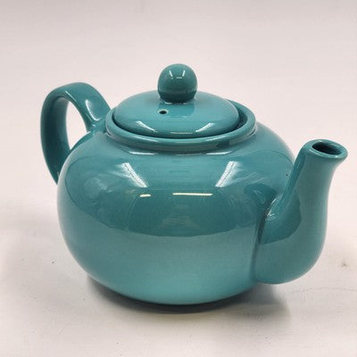 Pristine Blue Green Ceramic Teapot 16oz 4.5"H Glossy Kitchen China Serveware