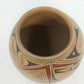 Handmade Mexican Pottery Bowl Geometric Bird Motif Tan Black Red 7" Round Bottom