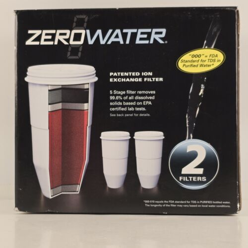 ZeroWater 2 Pack 5 Stage Ion Exchange Filters Advanced Filtration Recyclable New