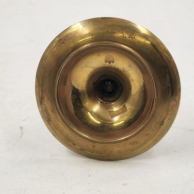 Solid Brass Gold Tone Candlestick Candle Hlder 2.5" x 3" Made in India Vintage