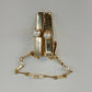 Gold Tone Sweater Guard Faux Pearl Chain Dual Clip Cardigan Collar Clasp