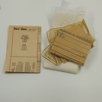 Butterick See & Sew 4810 Vtg Sewing Pattern 1990 Cut Shirt Short Set Size A 6-14