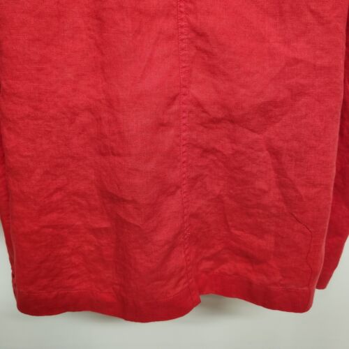 Ralph Lauren Size 2XL Women's Red Button Up Shirt with Cuffed Button Sleeve