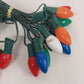25-Light C9 Christmas Light Set Green Wire Branch Clips 25 Ft 20 Used Bulbs