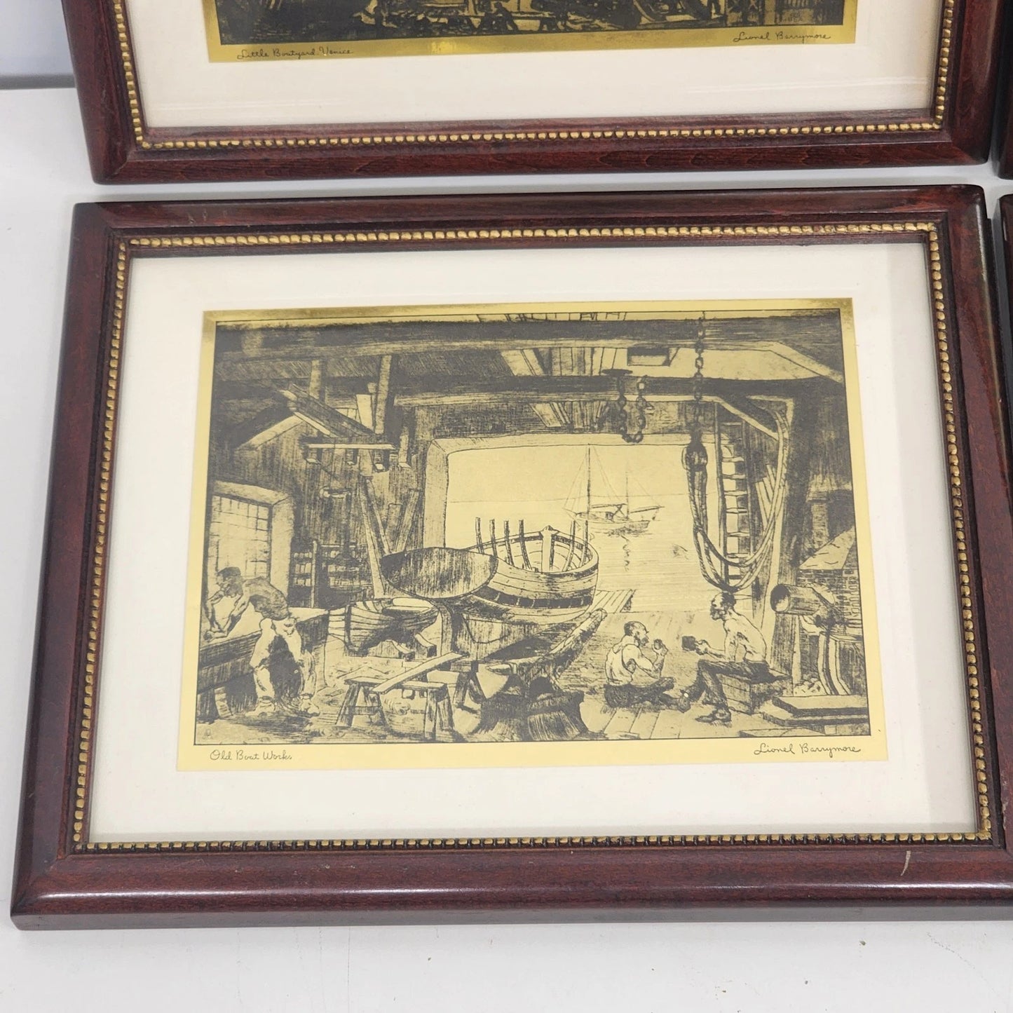 Lionel Barrymore Talio Chrome Framed Venice Prints Set of 4 Signed