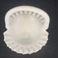 Fenton Hobnail Milk Glass Basket Ruffled Rim Handle White 7" Vintage Art Glass