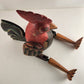 ROOSTER Large Carved Wooden Hand-Painted Hinged Joint Puppet 13" Seated 20" Long