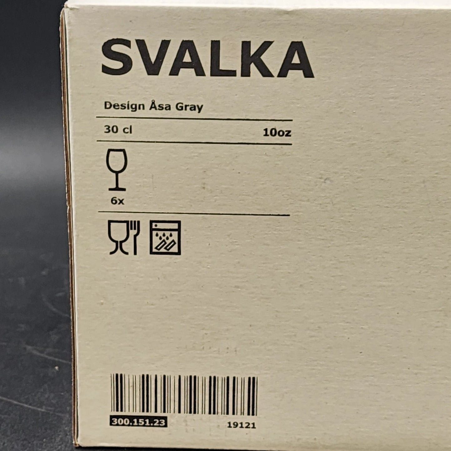 6 Ikea Svalka Wine Clear Glasses 10 oz Asa Gray Design Classic Drinkware Boxed