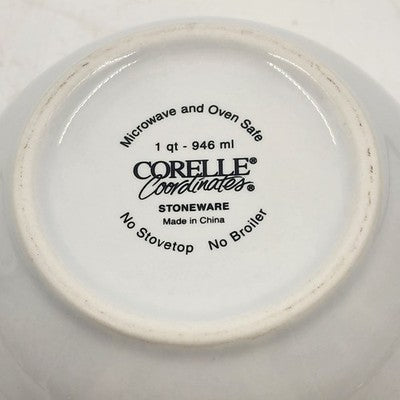 Corelle Callaway Ivy 3pc Mixing Bowl Set 1-2-3 Qt Nesting Heavy Stoneware