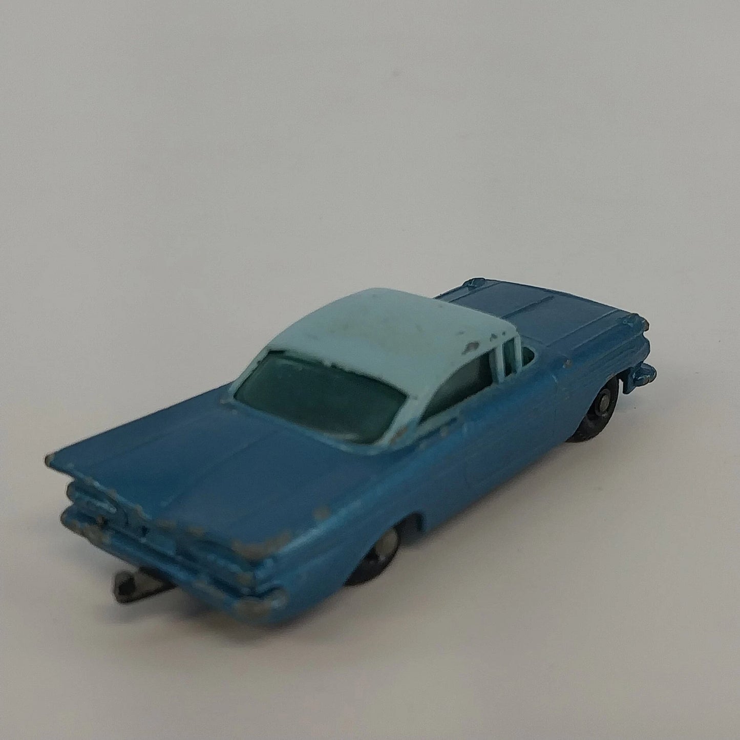 Lesney Matchbox No 57 Chevrolet Impala Two Tone Blue Diecast Car Toy England Vtg