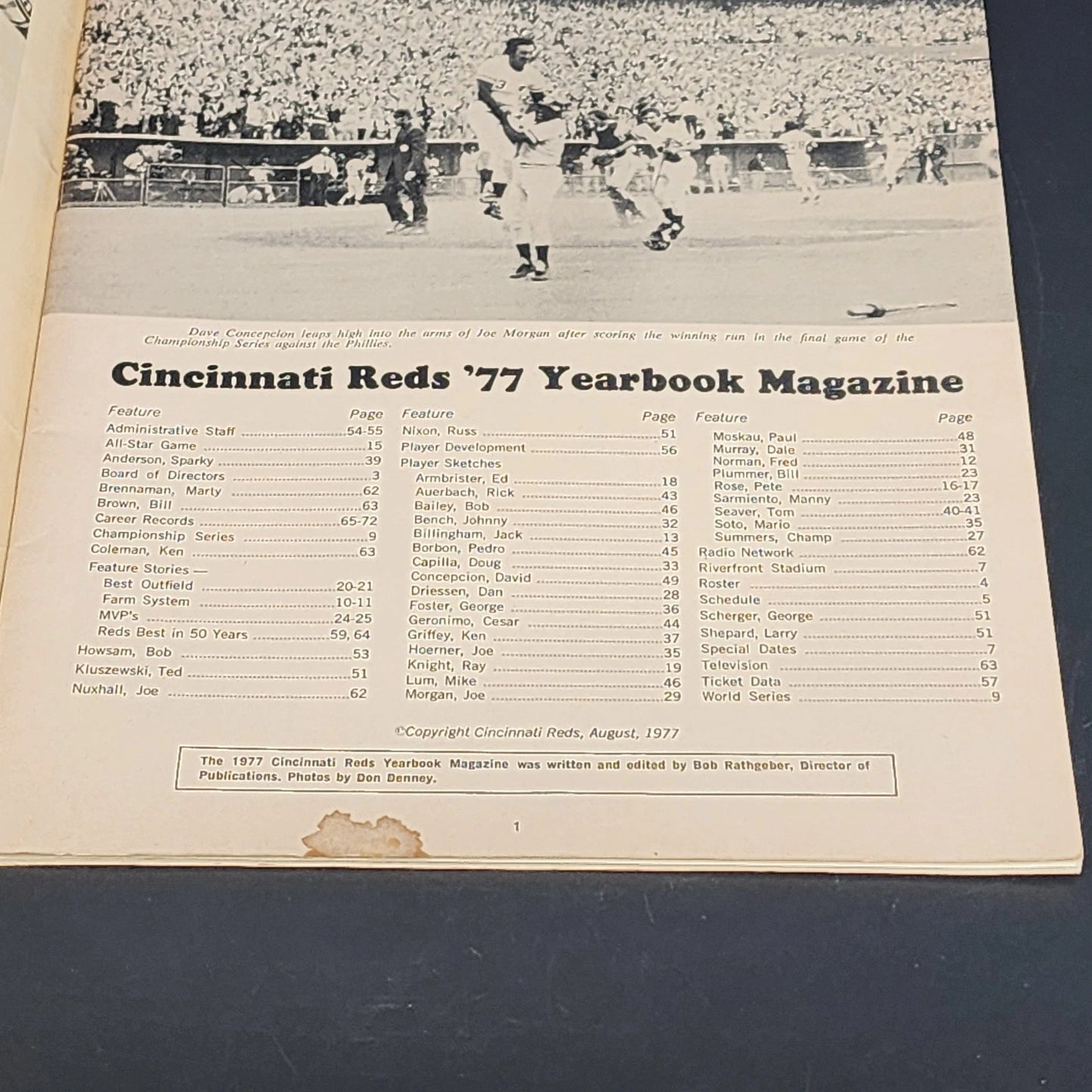 Cincinnati Reds 1977 Yearbook Big Red Machine MLB Vintage Magazine