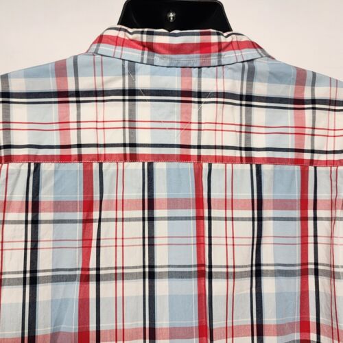 Tommy Hilfiger Men's Classic Fit Short Sleeve Cotton Plaid Shirt Size XL