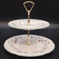 Pfaltzgraff Winterberry Pattern Two Tier Serving Tray 10.5" Stoneware USA