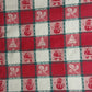 Christmas Woven Checkerboard Tablecloth Santa Snowman Red Green 52" x 72"