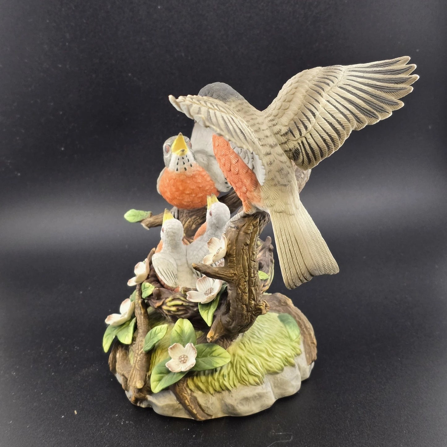 Robin Family San Francisco Music Box Porcelain Vtg OH WHAT A BEAUTIFUL MORNING