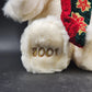 Santa Bear 2001 Kmart Christmas Plush Collectible White Teddy w Hat & Scarf 15"