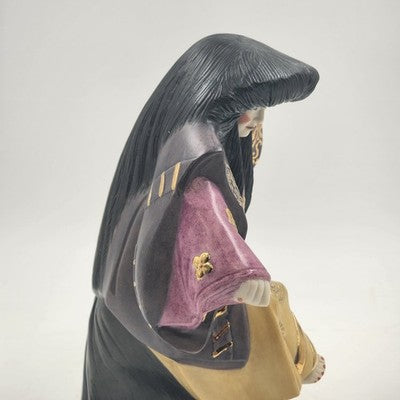 Japanese Traditional Theater Dance Kabuki Figure 9.5"Ceramic Fresolone Mold 1972