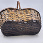 Handwoven Wicker Storage Basket Loop Handle Oval Brown Rattan 15"Lx9"Wx16"H