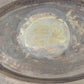 Oval Brass Serving Tray 16.25" Etched BLESSING Patina Hong Kong Mid Century