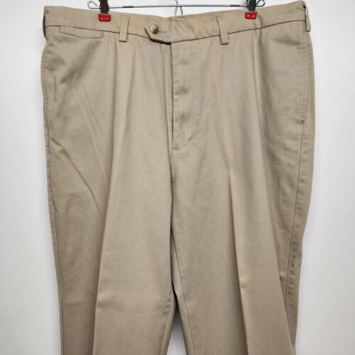 Savane Motion Men's Pants Wheat Color 38x30 Cotton Flat Front 5 Pocket Slacks