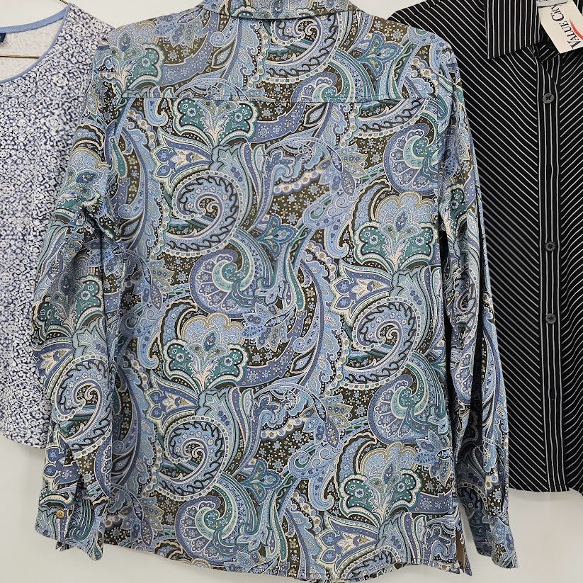 Lot 5 Ladies Tops Size Small Button Up Blouses Canvasbacks Horsfield Vanderbilt