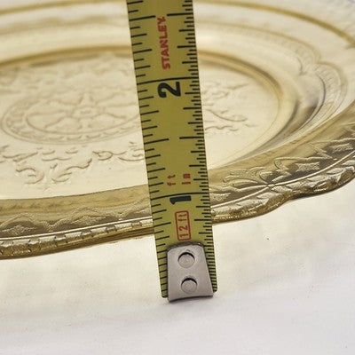 Federal Patrician Amber Yellow Spoke Depression Glass Dinner Plate Glassware 9"