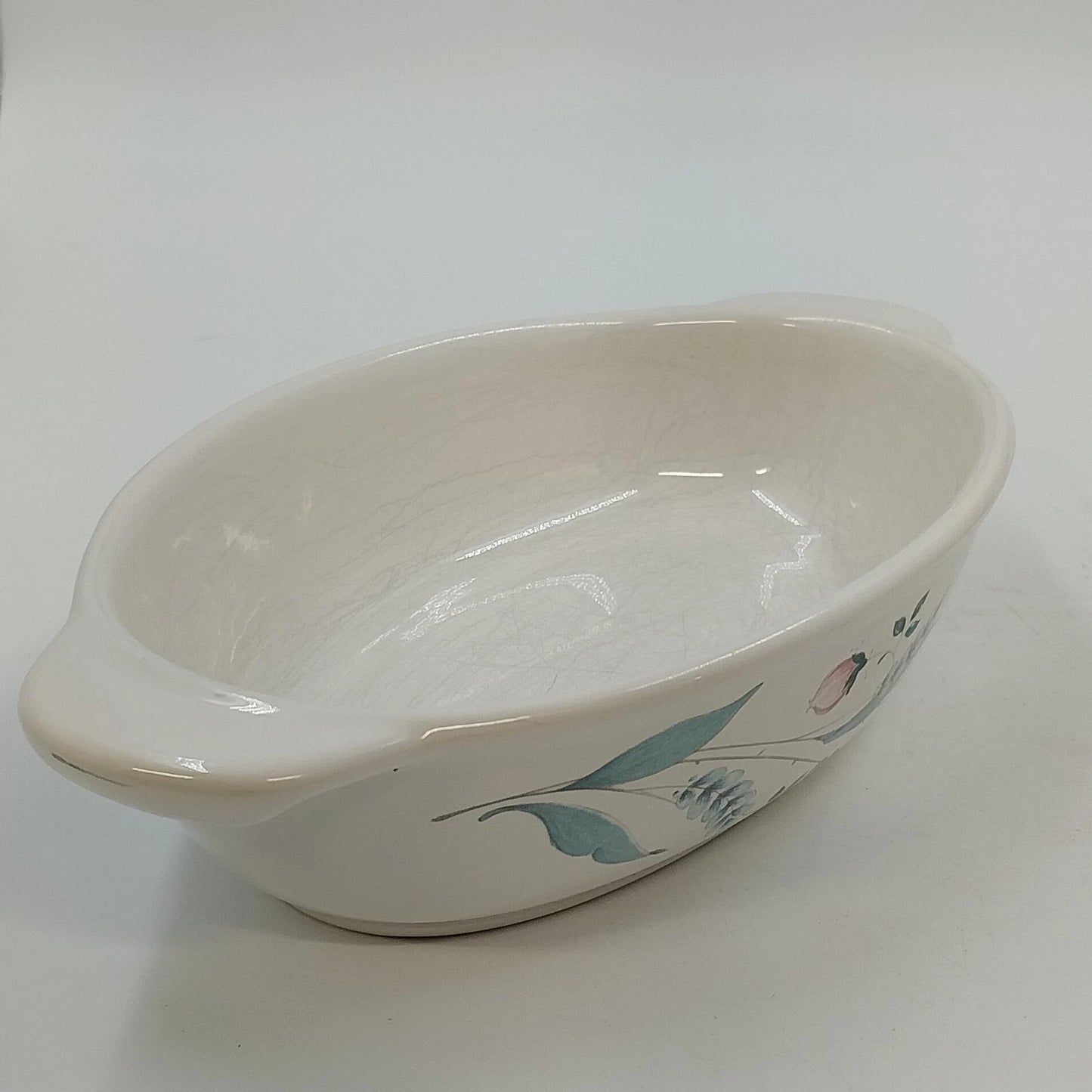 Pfaltzgraff Grapevine Oval Casserole Baker Dishes Floral USA 2 Pc Handles 8x5"