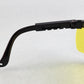 Gateway Strobe Safety Glasses Lightweight Telescoping Temples Side Shields Z87.1 (Black Frame, Amber Lens)