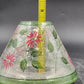 Yankee Candle Shade & Underplate Large Jar Crackle Glass Pink Flower Green Vines